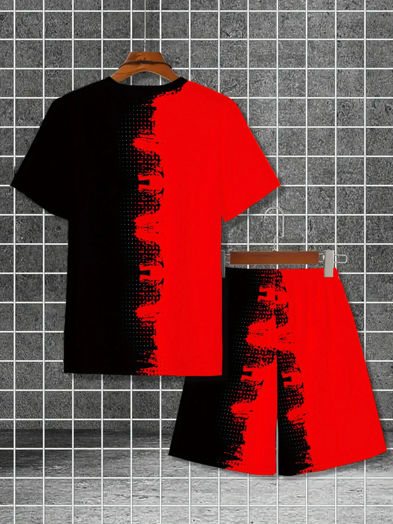 Leisure Sports Set Breathable Outdoor Casual Men's T-shirt and Pants Set Summer 3D Printing Set Adult Men