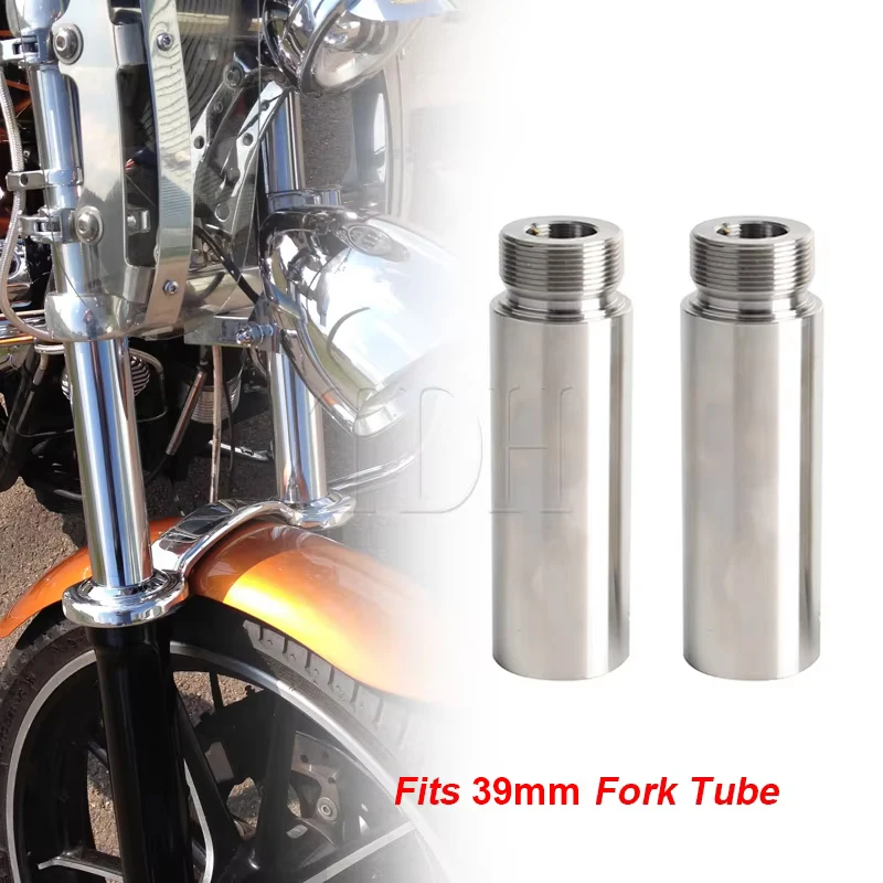 

39mm Fork Tube 4inch Extensions For Harley Sportster XL 883 1200 Dyna FXD Low Rider Wide Super Glide Custom Cafe Racer Bobber