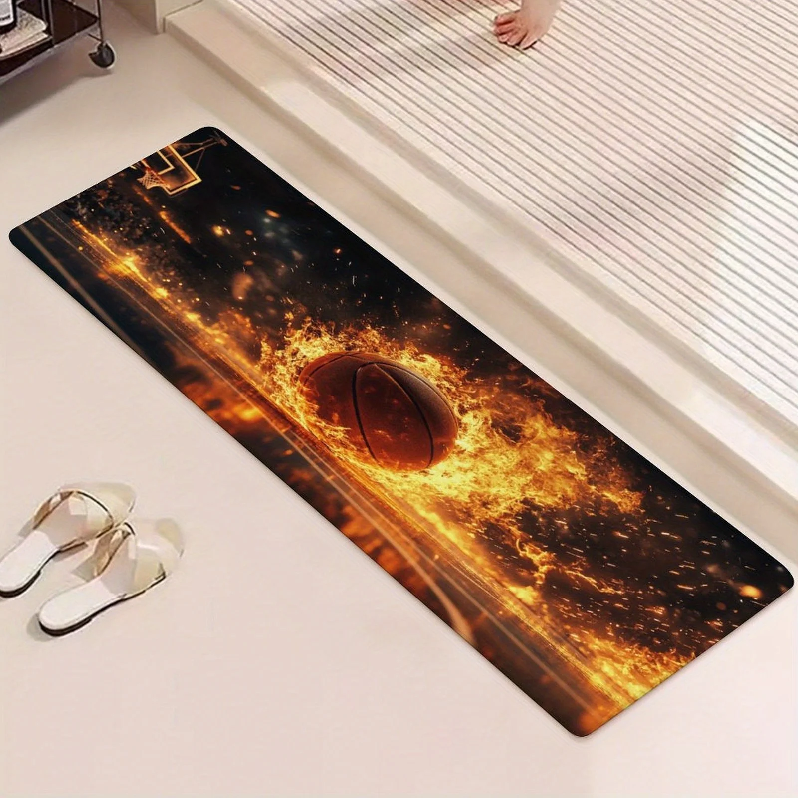 

Colorful Neon Star Pattern Kitchen Long Mat, Non-Slip Washable Durable Runner Rug for Kitchen, Bathroom, Laundry Room Decor