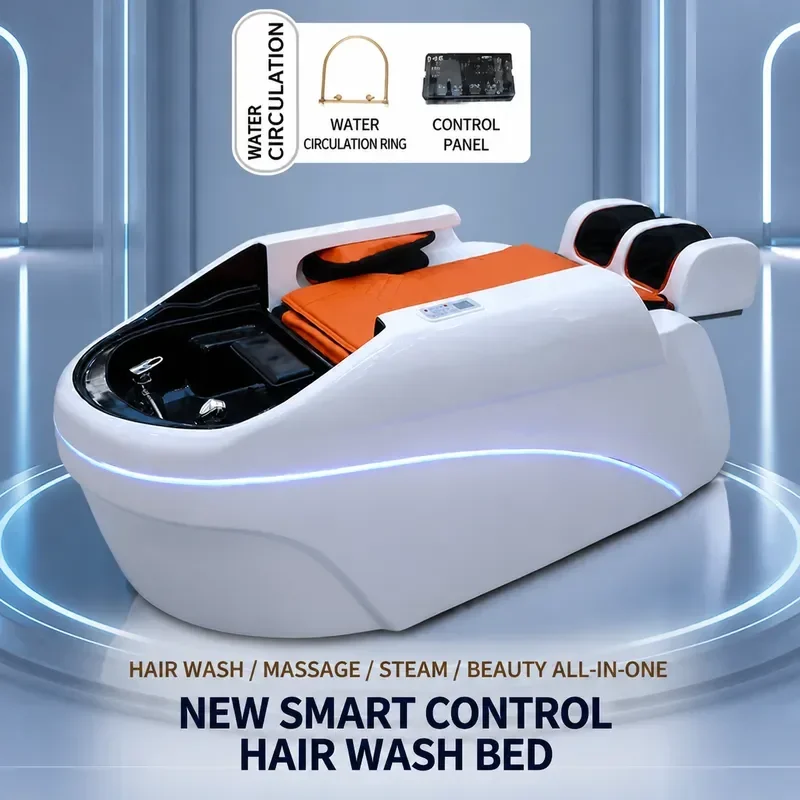 Automatic Electric Massage Shampoo Bed Full Lying Thai Flush Hair Care Chair for Barber Shop and Use