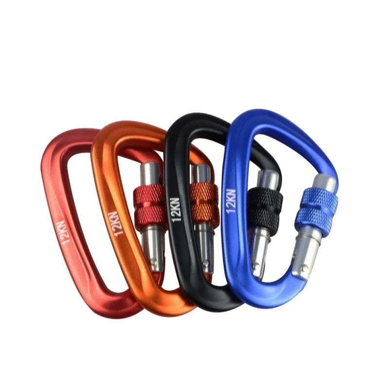 1pcs Climbing Carabiner D Shape Professional Climbing Buckle Lock Security Safety Lock Outdoor Climbing Equipment Rock 12KN