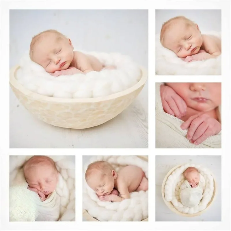 

Newborn Photography Props Baby Basket Filler Nest Wool Roving ニューボーンフォト baby accessories neugeborenenfotografie newborn
