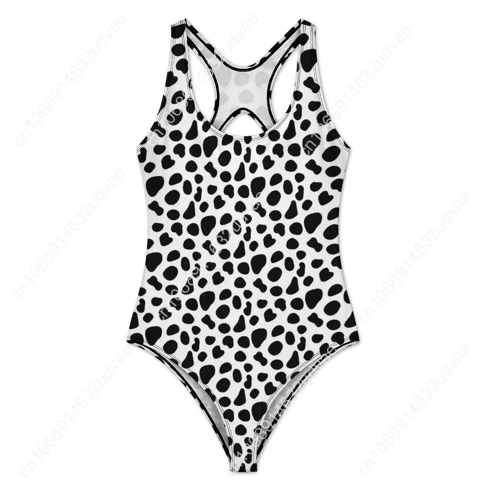 Dalmatian Dog Swimsuit Animal Print One-Piece Swimwear Push Up Stylish Bathing Suits Sexy Holiday Surf Custom DIY Swimsuits