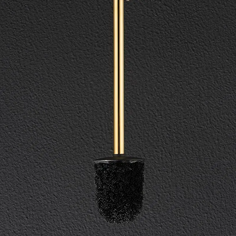 Luxury Wall-Mounted Toilet Brush Set Household Long Handle 304 Stainless Steel Bathroom Cleaning Brush Punch-Free No Dead Corner