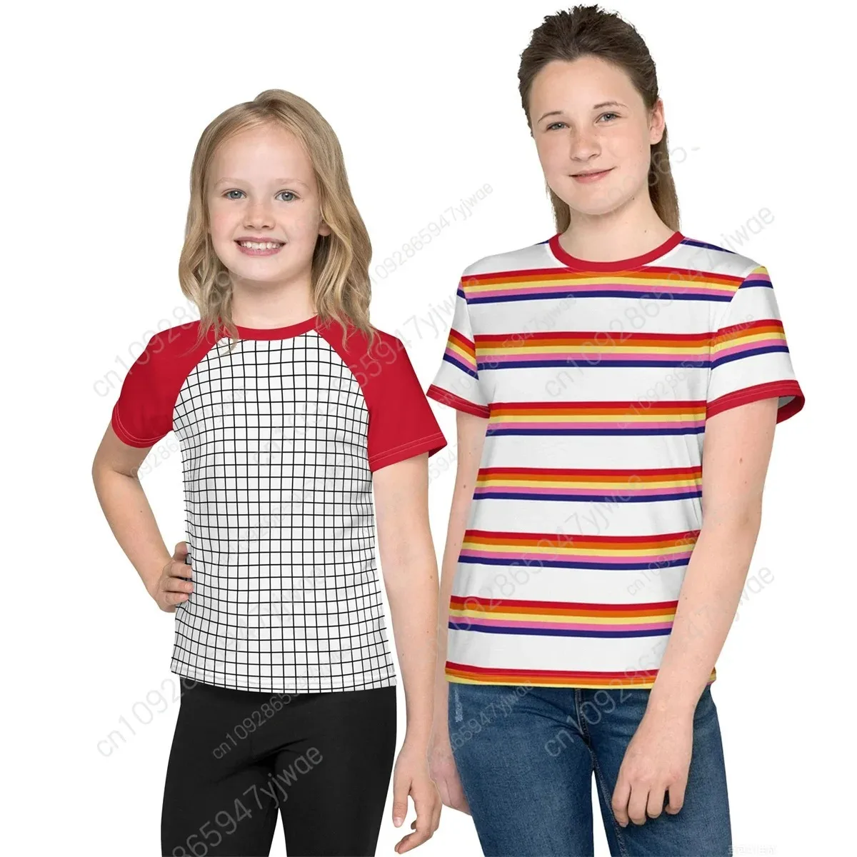 Camiseta a rayas Max para mujeres y niñas, disfraz de Mad Max, camiseta informal de manga corta con cuello a la moda para verano, para adultos y niños
