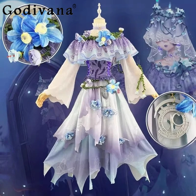 

Entomologist Ghost Cosplay Dress Women Two Dimensional Game Animation Fashion Dress Set Female Party Wedding Flower Dress