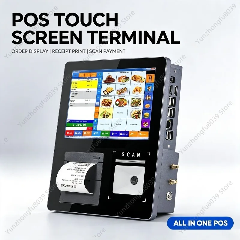 Self‑Service POS Restaurant Cash Register, Modifiable Configuration Self‑Order Service Kiosk For Catering Business