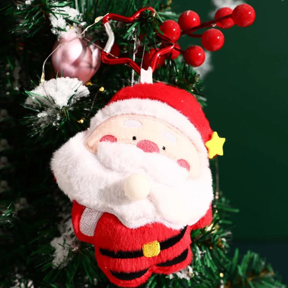 الإبداعية لينة عيد الميلاد حلقة رئيسية الكرتون شجرة عيد الميلاد سانتا كلوز قلادة نجمة الأيائل الغزلان البصق فقاعة دمية الفتيات #2