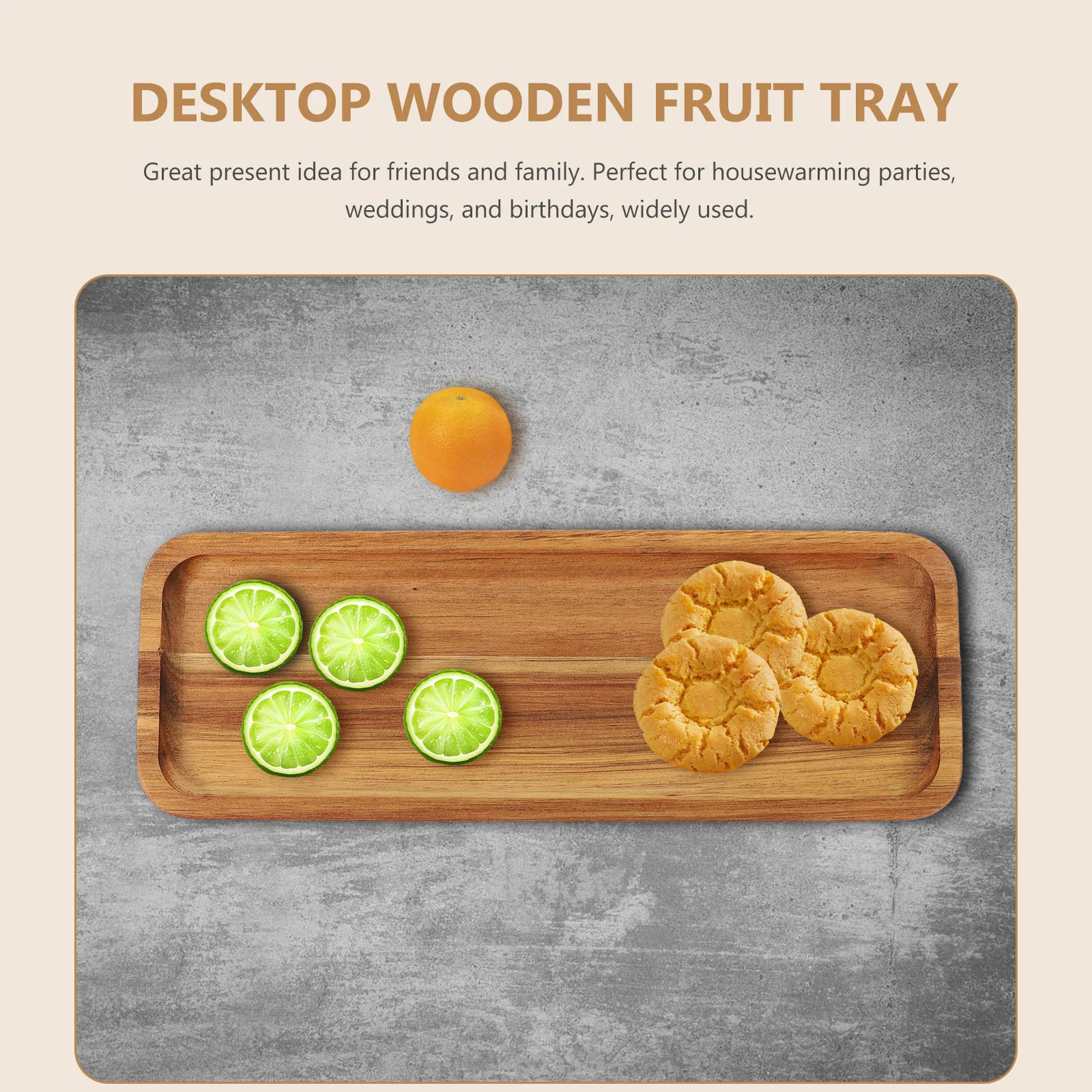 

Real Wood Tray Multi Purpose Serving Tray for Food Desserts Bread Cheese Elegant Tableware for Events Housewarming Gift Option