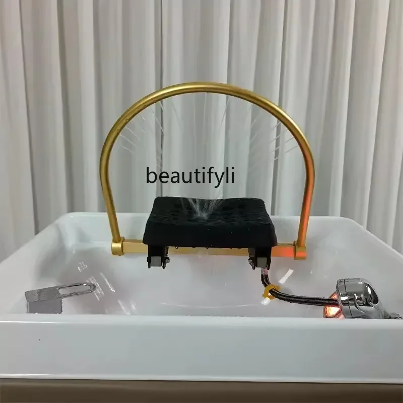Lavabo de champú para peluquero móvil, fumigación inteligente, temperatura constante, circulación de agua, estilo tailandés