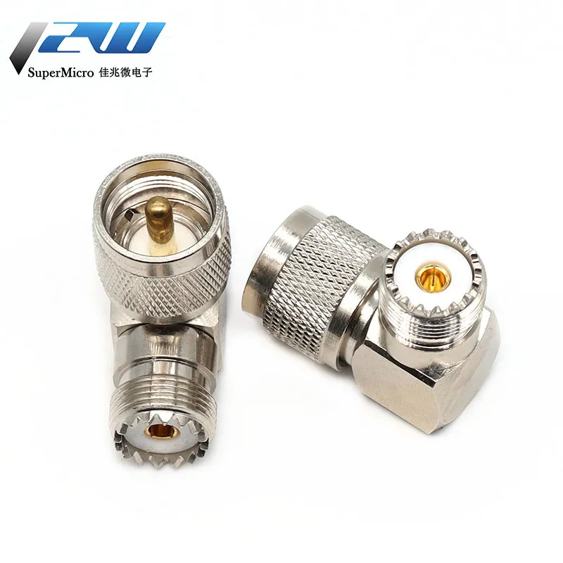 

1Pcs PL259 To SO239 UHF Male Female Connector SL16 PL-259 90 Degree Right Angle UHF Male To UHF Female Coax Free Shipping Brass