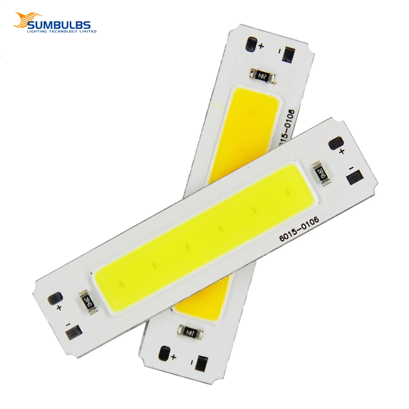 Sumbulbs 10PCS DC 5V Input 2W LED COB Aluminum Strip Light 60x15mm Warm/Cold White 3000K-6500K for DIY USB Lamp Bulk Sale