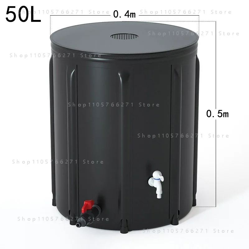 53 Gallon Foldable Portable Rainwater Bucket 1000D PVC Garden Rainwater Harvesting System Irrigation and Hydroponics