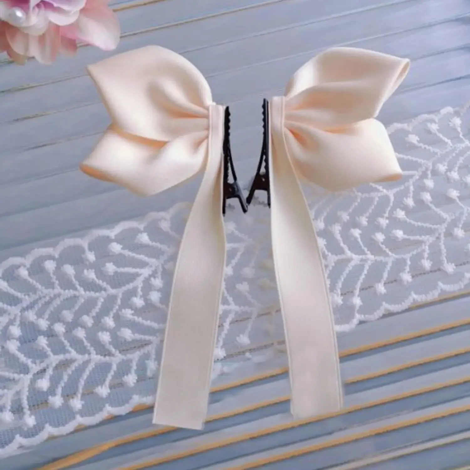 2 stücke/1 satz Süße Bögen Haar Clips Frauen Bunte Bänder Pferdeschwänzen Clip Mädchen Nette Headwear Modische Koreanische Stil haar-accessoire – Detail 7