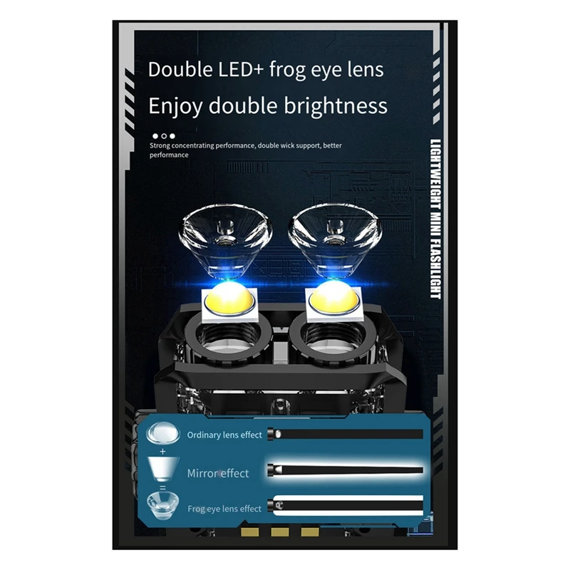 Mini lampe porte-clés multifonctionnelle aste, longue durée de vie de la batterie, lumière iodée lumineuse, lampe de poche extérieure portable, durable