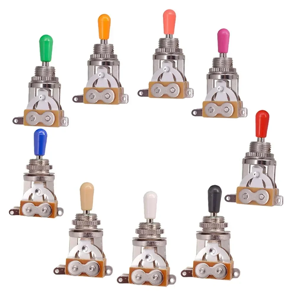 

3 Way Guitar Switch Converter Toggle Knob Colorful Tip For EPI LP Electric Guitars Part Accessories Equipments Knurled Mount