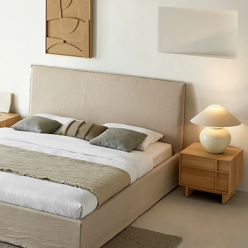 Szafka nocna z litego drewna nordyckiego białego dębu, nowoczesna, minimalistyczna, w stylu rustykalnym, szafka do przechowywania w sypialni.