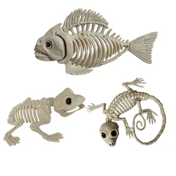 Halloween Dier Skelet Botten Horror Piranha Vis Gekko Kikker Ornamenten Hagedis Griezelige Decoratie Rekwisieten Feest Voor Kinderen Cadeau