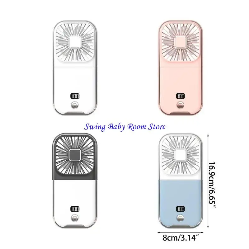 K1AD MINI المحمولة في الهواء الطلق مروحة اليد معلقة مروحة الرقبة USB شحن 3000 مللي أمبير في الساعة بطارية