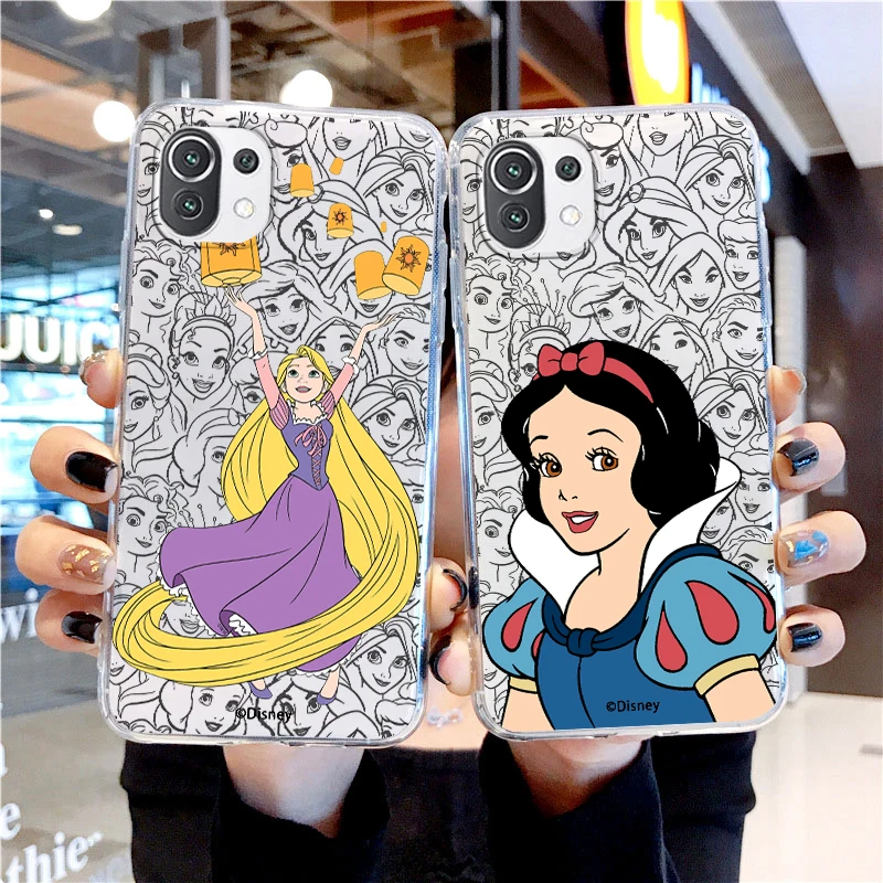 Princess Cartoon Disney For Xiaomi 13 Lite 12T 12S 12 11 Ultra 11T 10T 9 Pro 5G Transparent Phone Case Cover