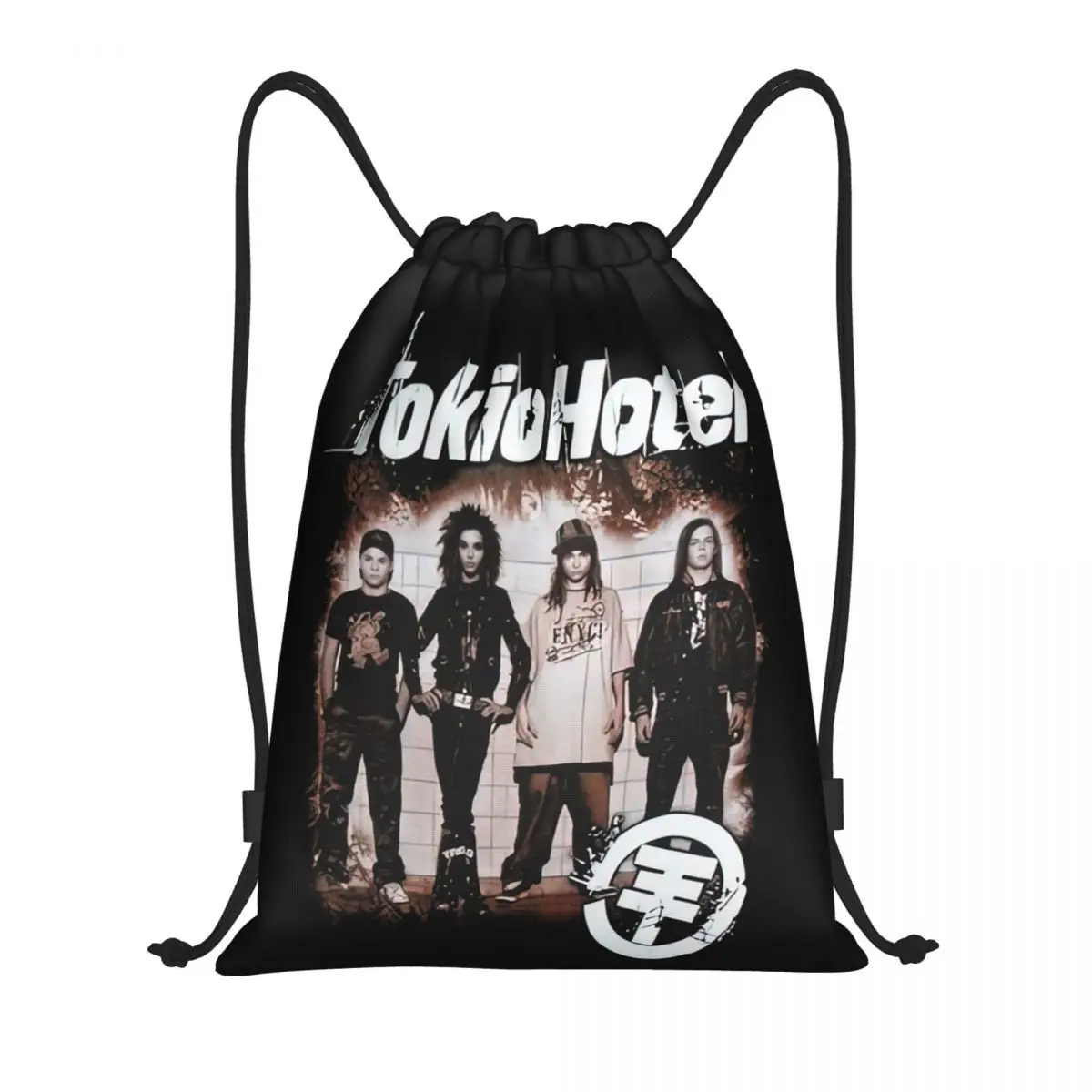 German Rock Music Tokio Hotel Drawstring Backpack Women Men Sport Gym Sackpack Portable Shopping Bag Sack