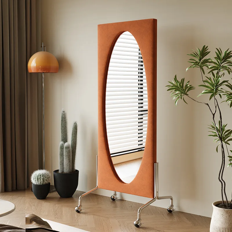 

French Internet celebrity full body mirror elliptical floor mirror household removable dressing mirror clothing store wedding