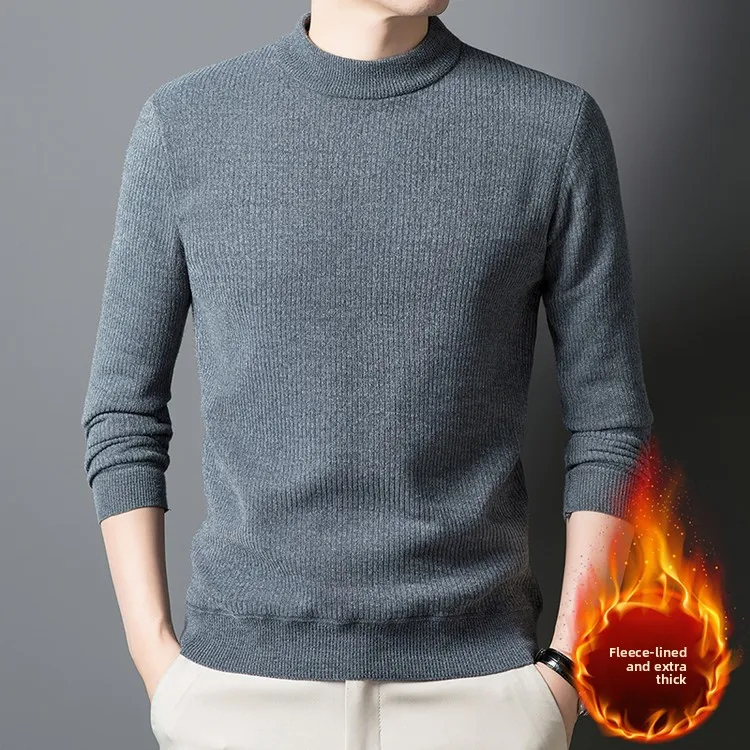 

Облегающий зимний повседневный вязаный свитер для среднего возраста и ли с вышивкой Busin, повседневная всесезонная одежда