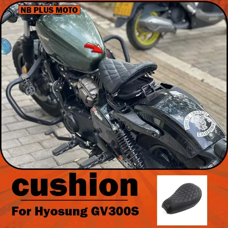 【Premium】For Hyosung GV300S motorcycle modification: hidden double folding seat with spring, single seat assembly, double seat.