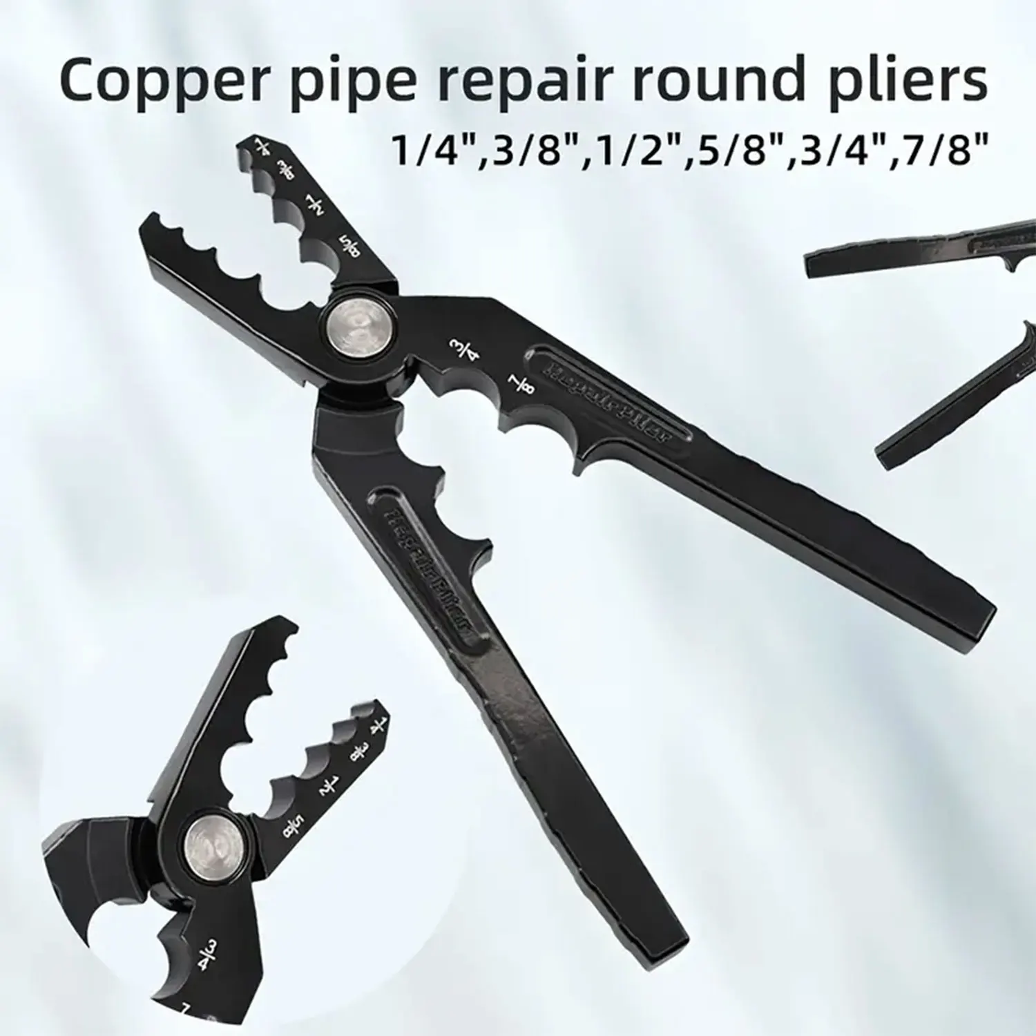 CT-301 Manual Copper Tube Pliers Flat Tube Repair Tool Refrigeration Pliers for 1/4“, 3/8”, 1/2“, 5/8”, 3/4“, 7/8” Copper Tubes