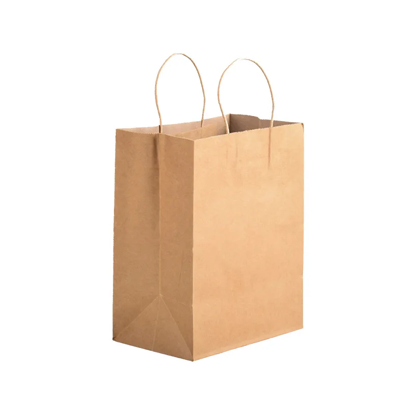 

50 kraft paper bags, hand-held paper bags, milk tea drinks, handbags, clothing stores, gift paper bags, customized color printe