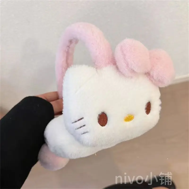 

Kawaii Sanrio Hello Kitty Earmuffs for Winter Cycling Women's Cold Resistant Ear for Cycling Ear Protection Girl's Gifts Toys