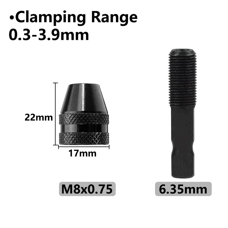 XCAN Drill Chuck M8x0.75 Multi Drill Chuck Keyless with 6.35mm Hex Shank Drill Bits Adapter For Electric Micro Motor Clamp