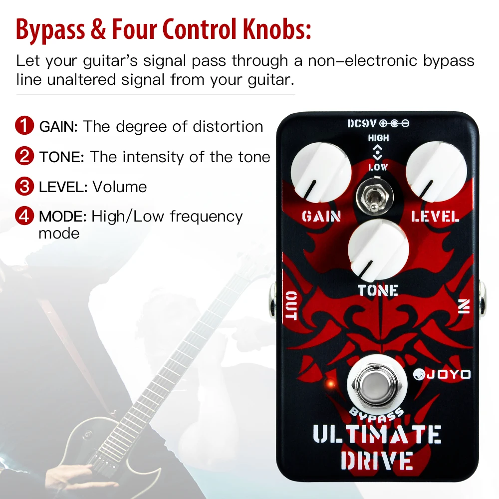 JOYO JF-02 ULTIMATE DRIVE Create Quality Tube Amplifier Sound Effects Bordering-on-Distortion Overdrive Guitar Pedal view 4