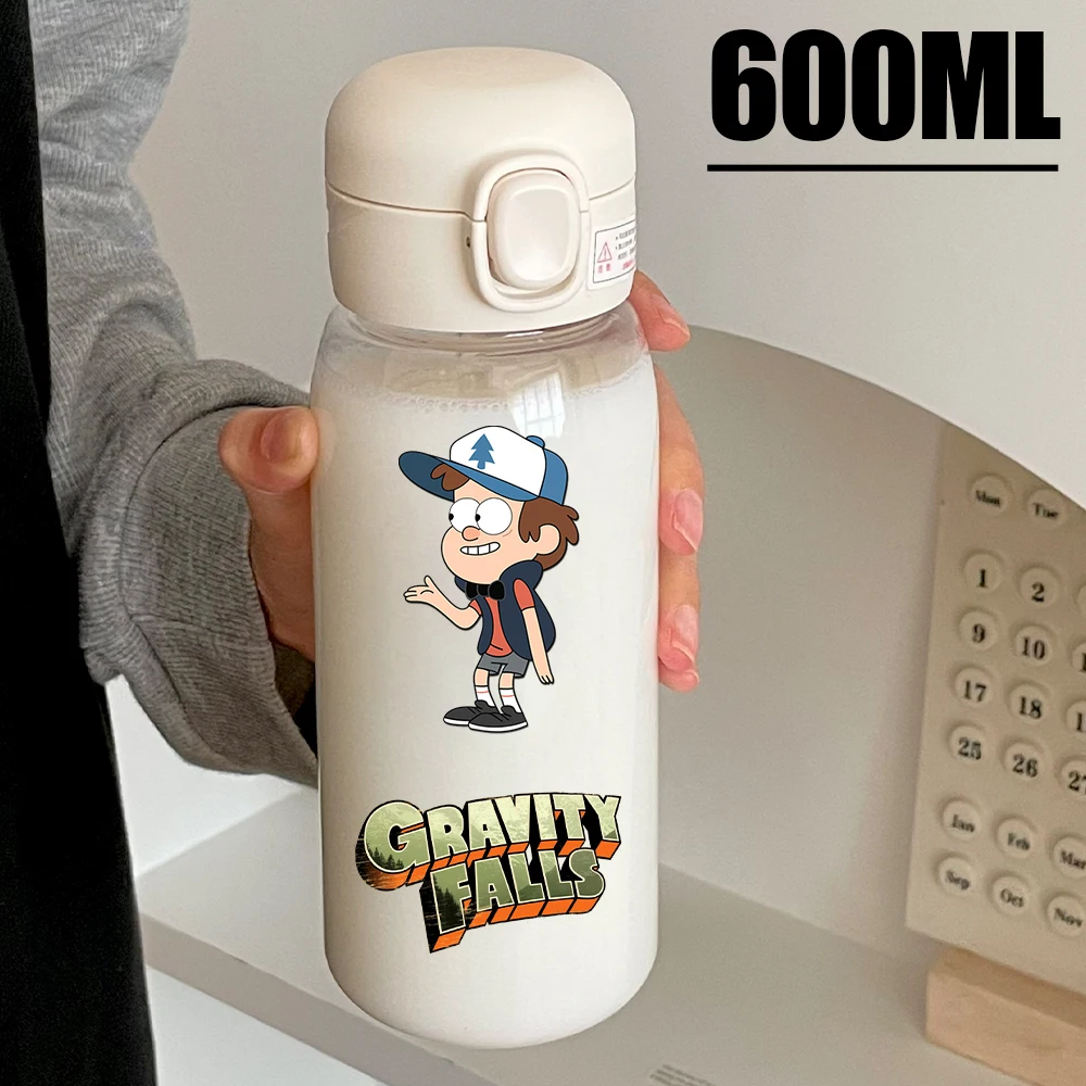 Disney Gravity Falls 600ML Water Cup Dipper Mabel Large Capacity Portable Transparent PcLeak Resistant  Drinking Water Bottle