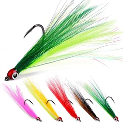 5Pcs/bag High Carbon Steel Feather Bionic Lure Hook Barbed Fishhook Fishing Gear Accessories Outdoor Fishing Hook