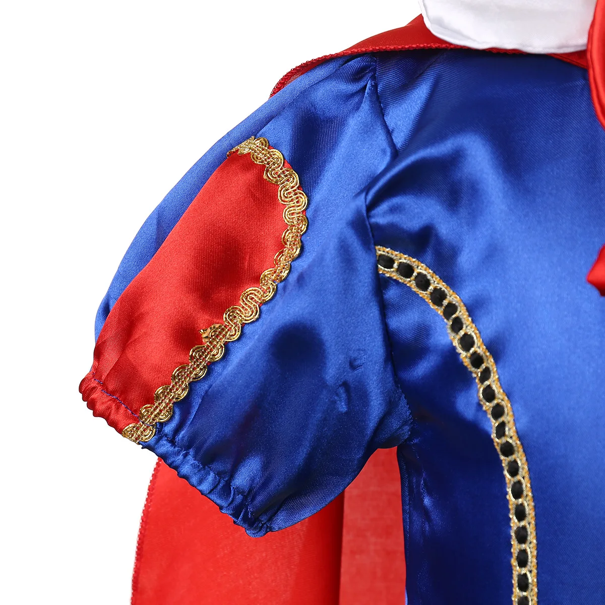 Iconic Princess Role Play Snow White Costume Girls Halloween Fancy Carnival Apparel Story Book Kids Classic Dress up Party Gown