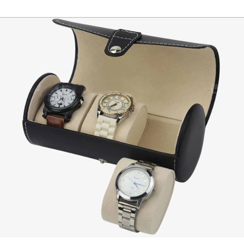 3 Slots Watch Roll Travel for Case Portable Leather Watch Storage Box Slid in Dropsale