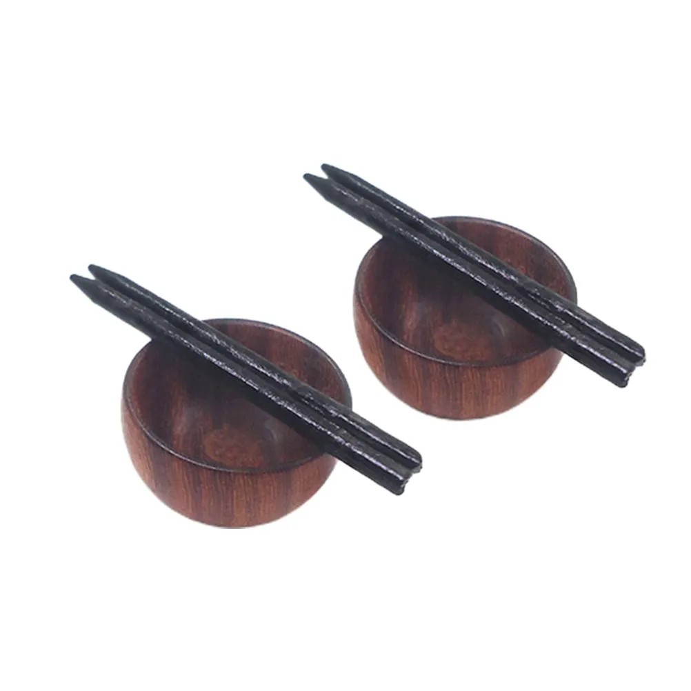 

2Sets Miniature Tableware Set for Dollhouse Mini Chinese Dish Bowl Chopsticks Decor Educational Accessory Safe Premium Crafted