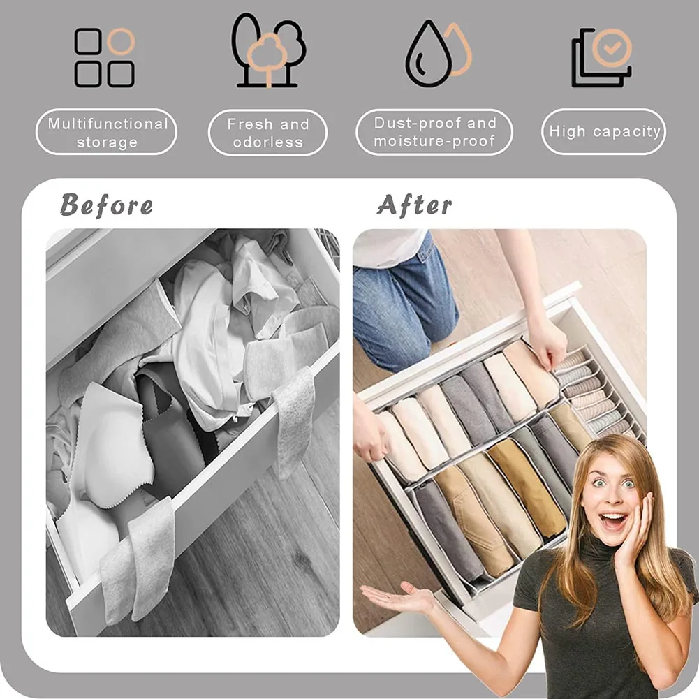 Boîte de Rangement pour Sous-Vêtements, Soutien-Gorge, Culottes, Chaussettes, Garde-Robe, Vêtements, Mathiateur