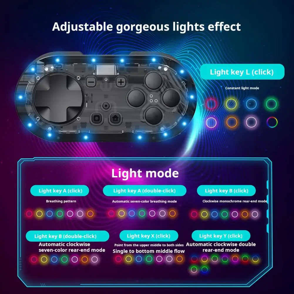 Comfortable Grip Game Controller Portable Rechargeable Mini Bluetooth Game Controller for Multi-platform Connection for Gaming