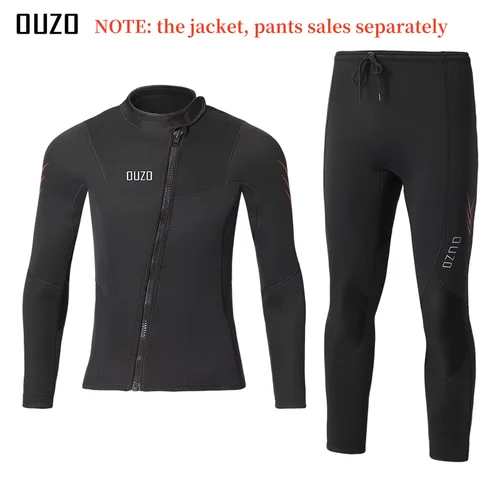 Imagen 1 del producto Traje de buceo de neopreno de 3mm, traje de buceo para hombres y mujeres, chaqueta, ropa de buceo profesional, pantalones, trajes con cremallera frontal