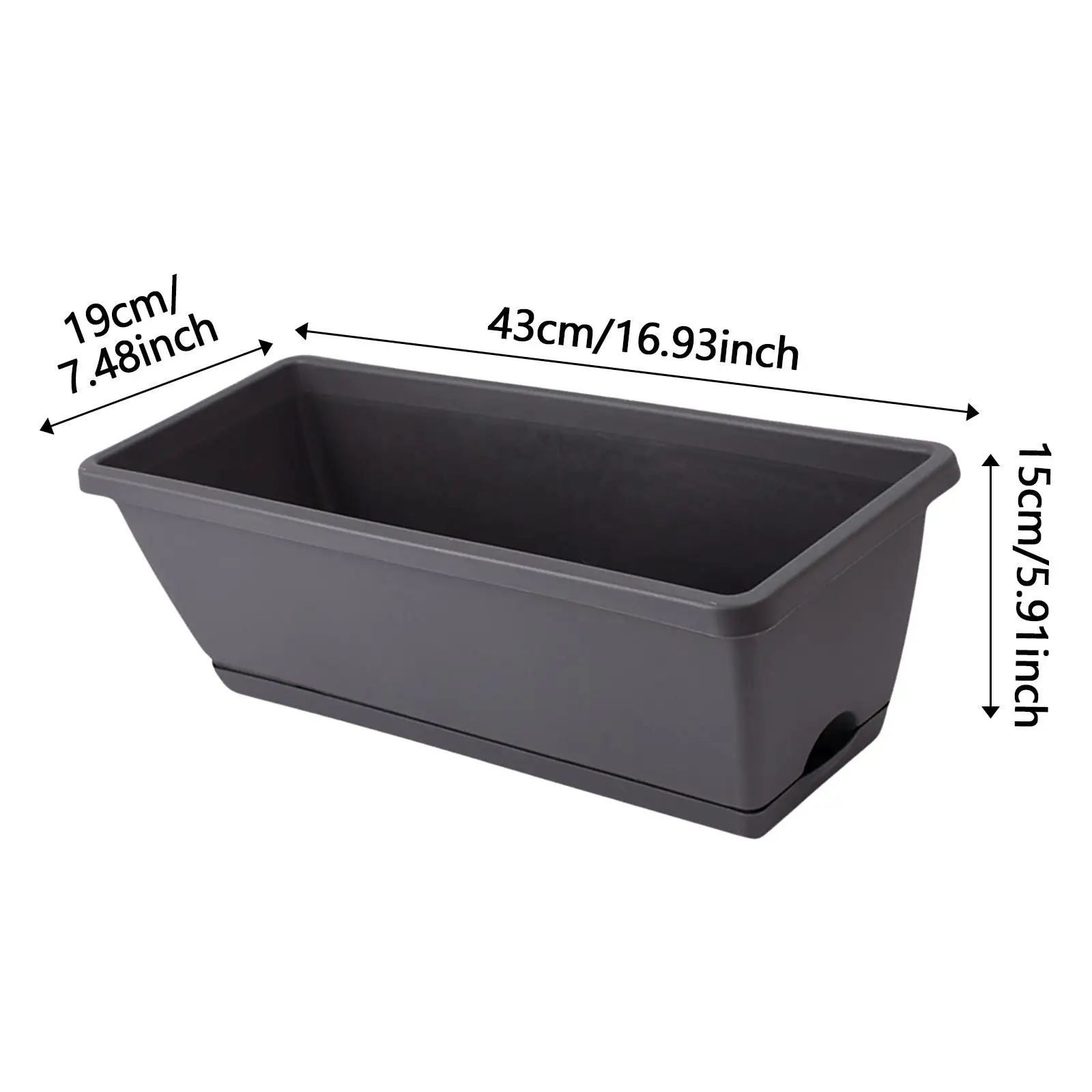 Flower Window Box Rectangular Container for Indoor Outdoor Windowsill Home