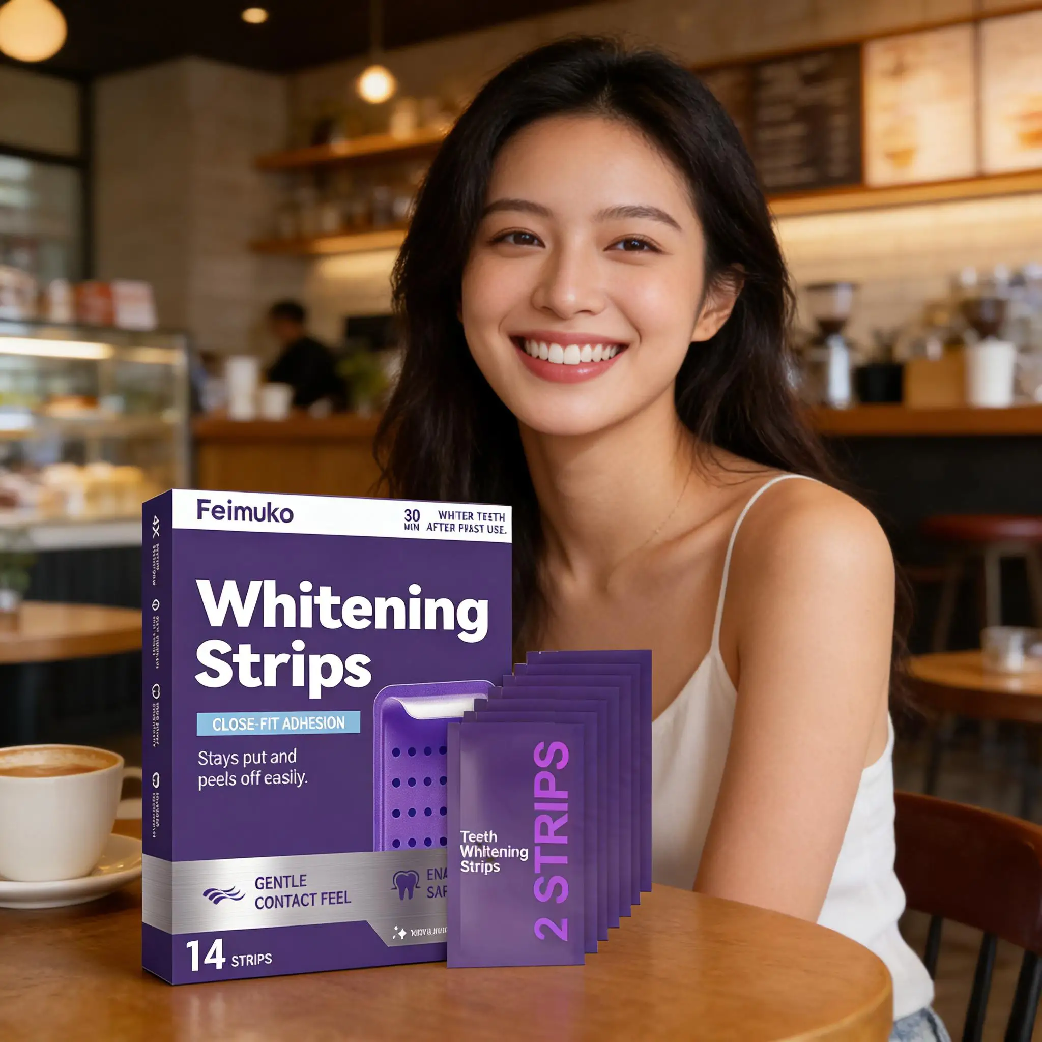 Teeth Whitening Strips Brighten Teeth Improve Tooth Surface Comfortable Wear Oral Care Non‑Irritating Dental Whitening Strips