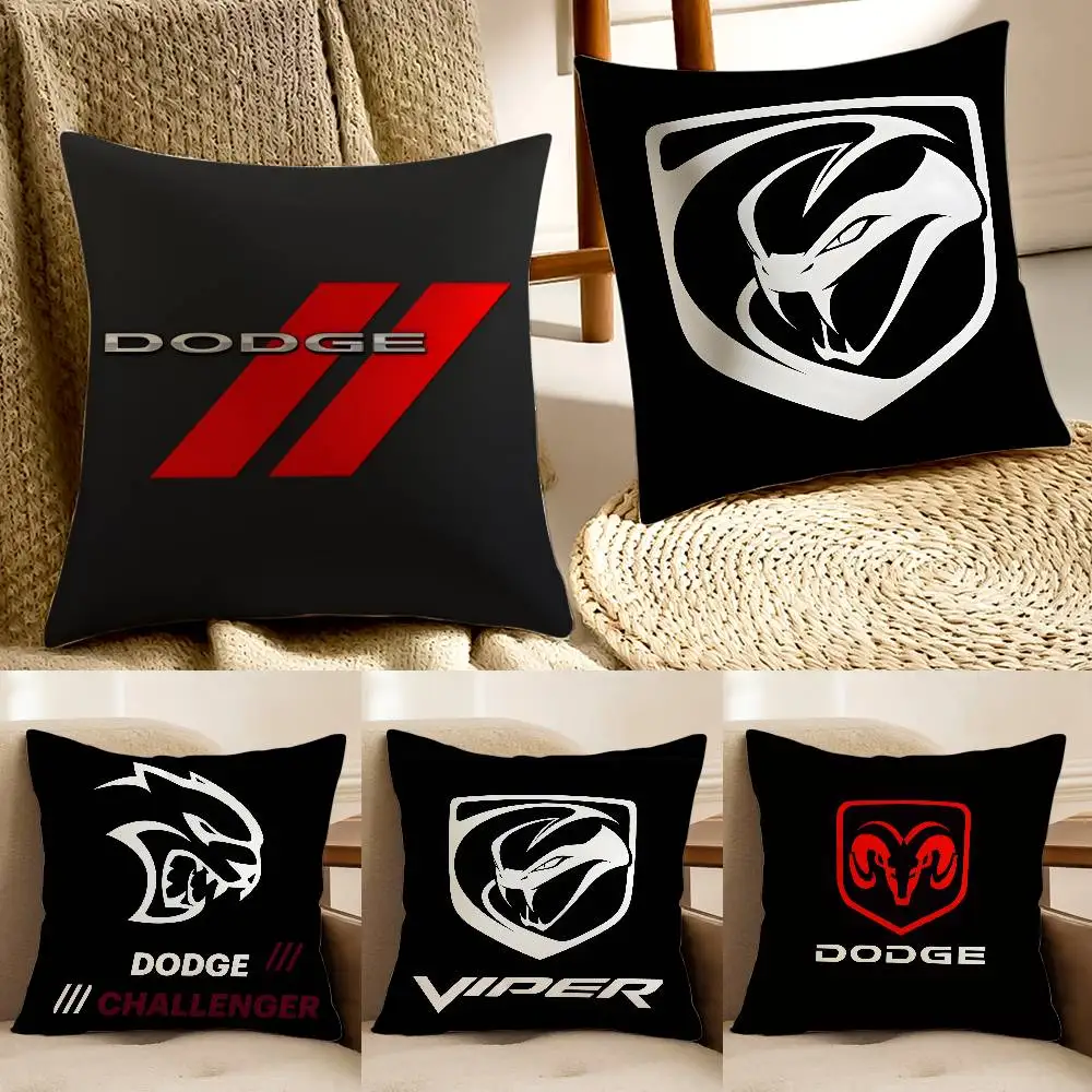 D-DodgesS Auto-Logo-Kissenbezug, Anti-Dustmite, unsichtbarer Reißverschluss, Schlafsofa