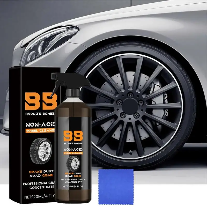 

Car Wheel Hub Cleaner Wheel Metal Rust Dust Removal Spray Steel Ring Aluminum Alloy Wheel Cleaning Agent Decontamination 120ml