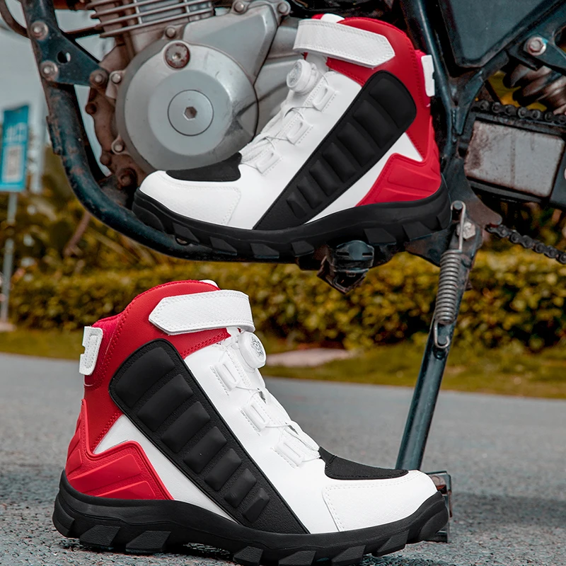 

Motorcycle protective riding boots breathable men four season fashion comfort non slip high top off-road cycling shoes equipment