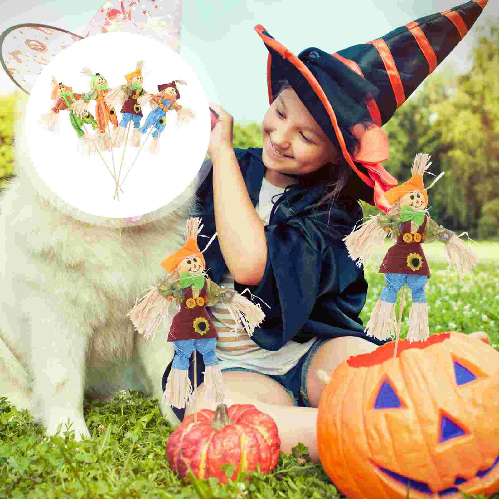 

Harvest Scarecrow Decorations Outdoor Ornaments Small Autumn Thanksgiving Halloween