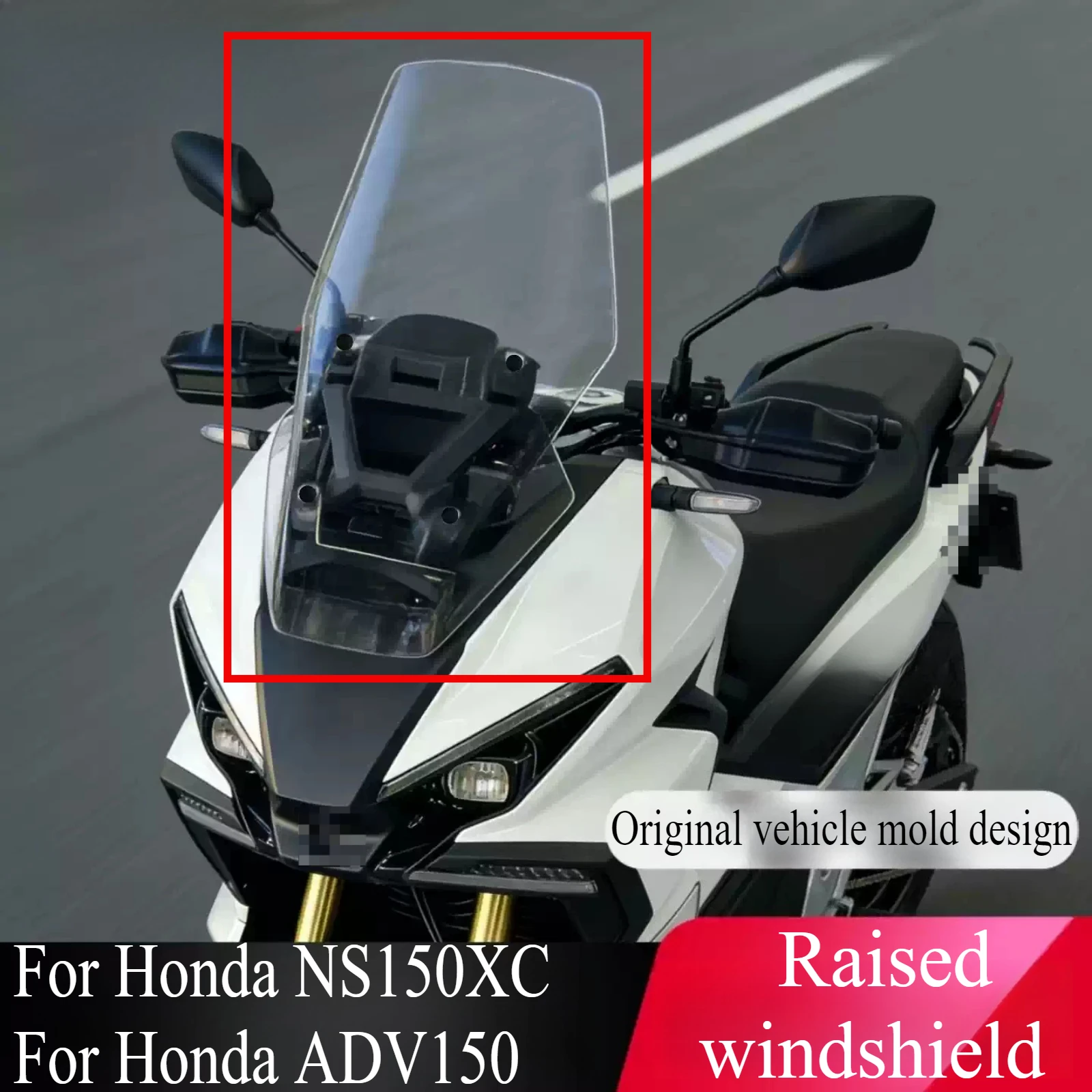 For Honda NS150XC ADV150 Motorcycle Modified Windshield Wind Deflector Heightened Windshield Front Glass Accessories Parts