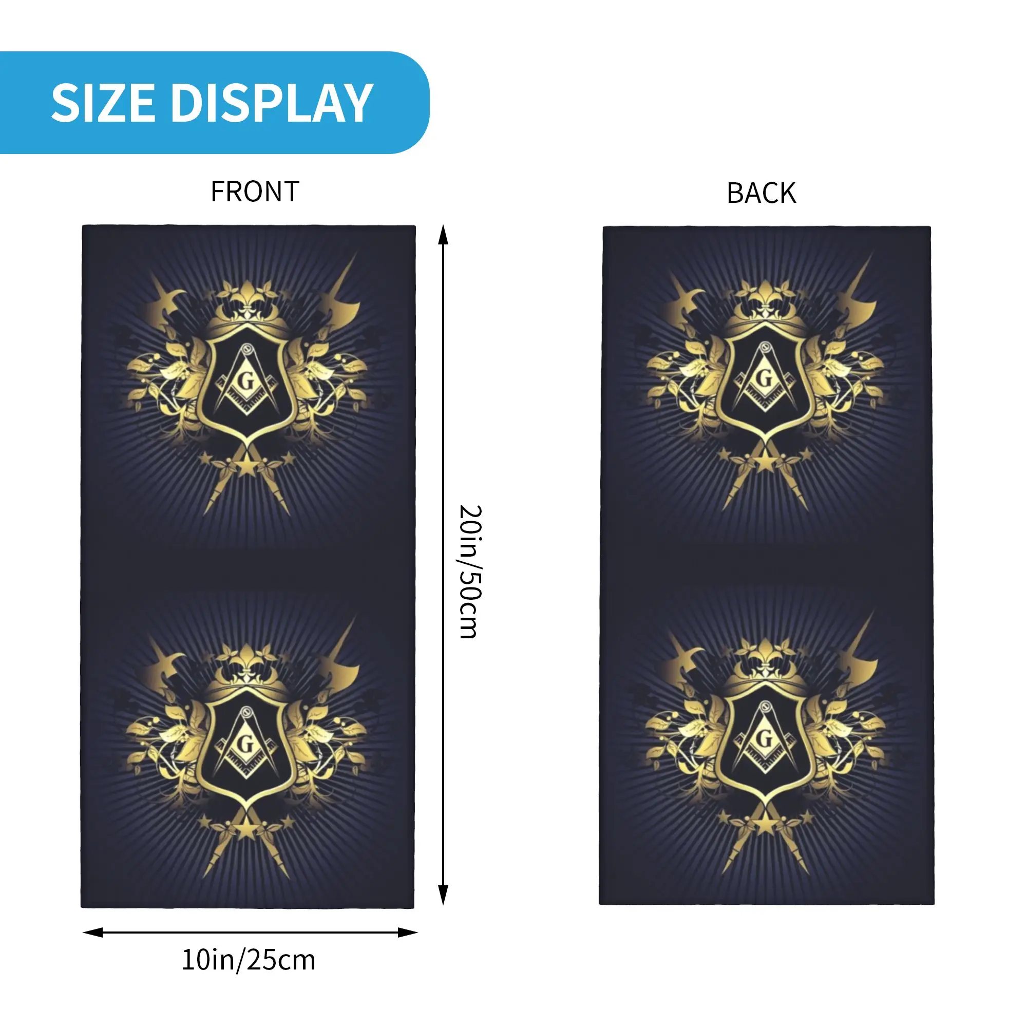 Freemason Square And Compass Bandana Winter Neck Warmer Men Windproof Wrap Face Scarf for Hiking Masonic Symbol Gaiter Headband
