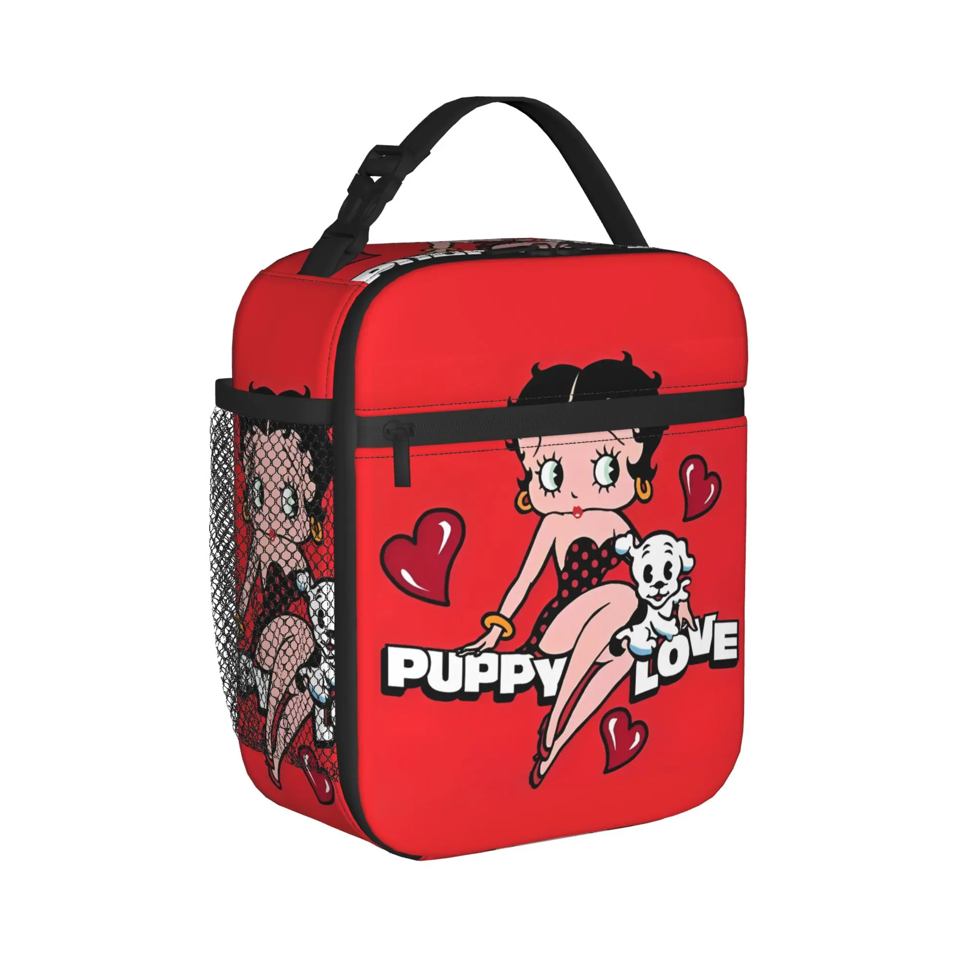 Kawaii Cartoon B-Betty Boops Insulated Lunch Bag Cooler Bag Reusable,Meal Container High Capacity Tote Lunch Box Food Handbags